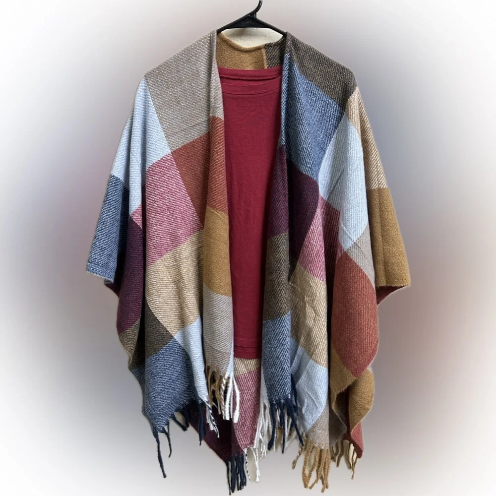 Cozy Luxe Plaid Shawl Wrap| OS - Picture 9 of 9